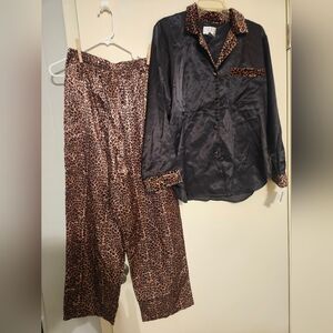 Amanda Stewart Leopard Print Pajama Set